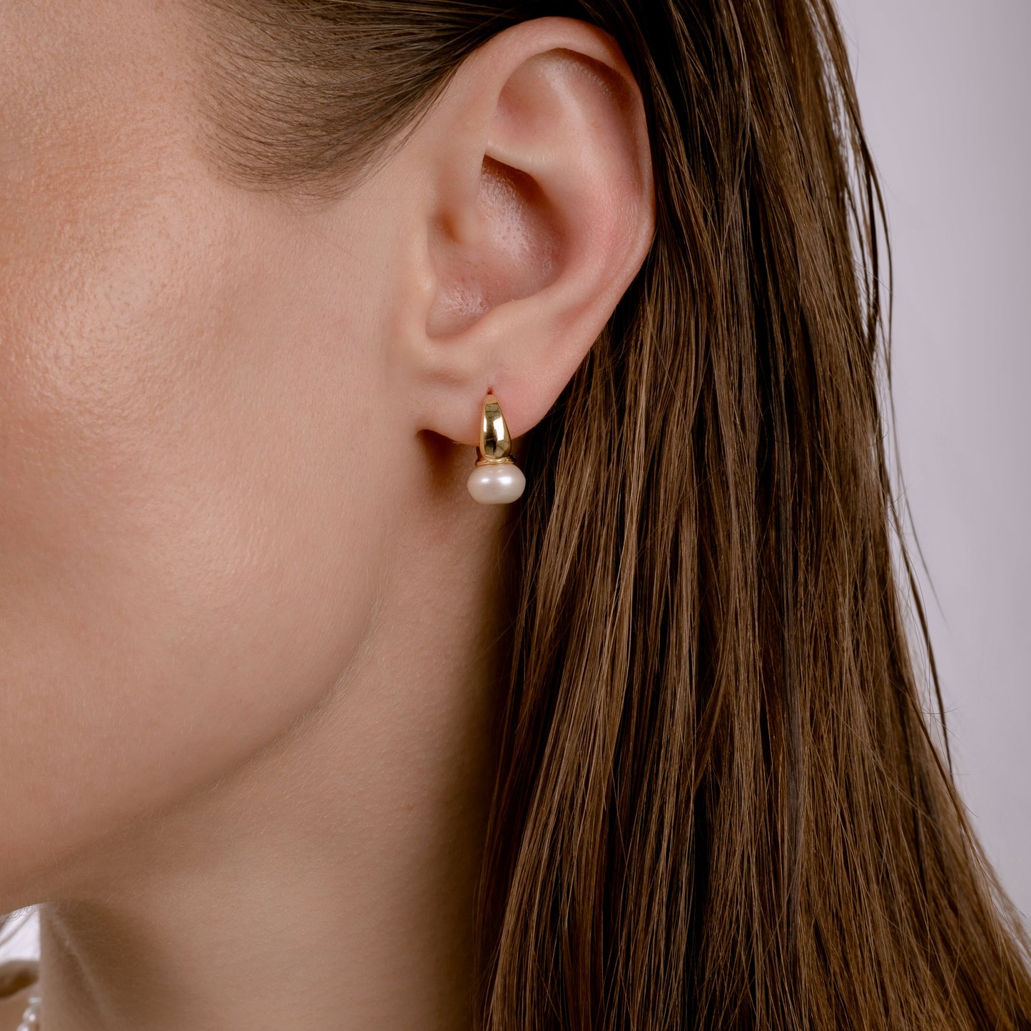 BALLERINA CAPUCCINA PEARL GOLD PLATED EARRINGS