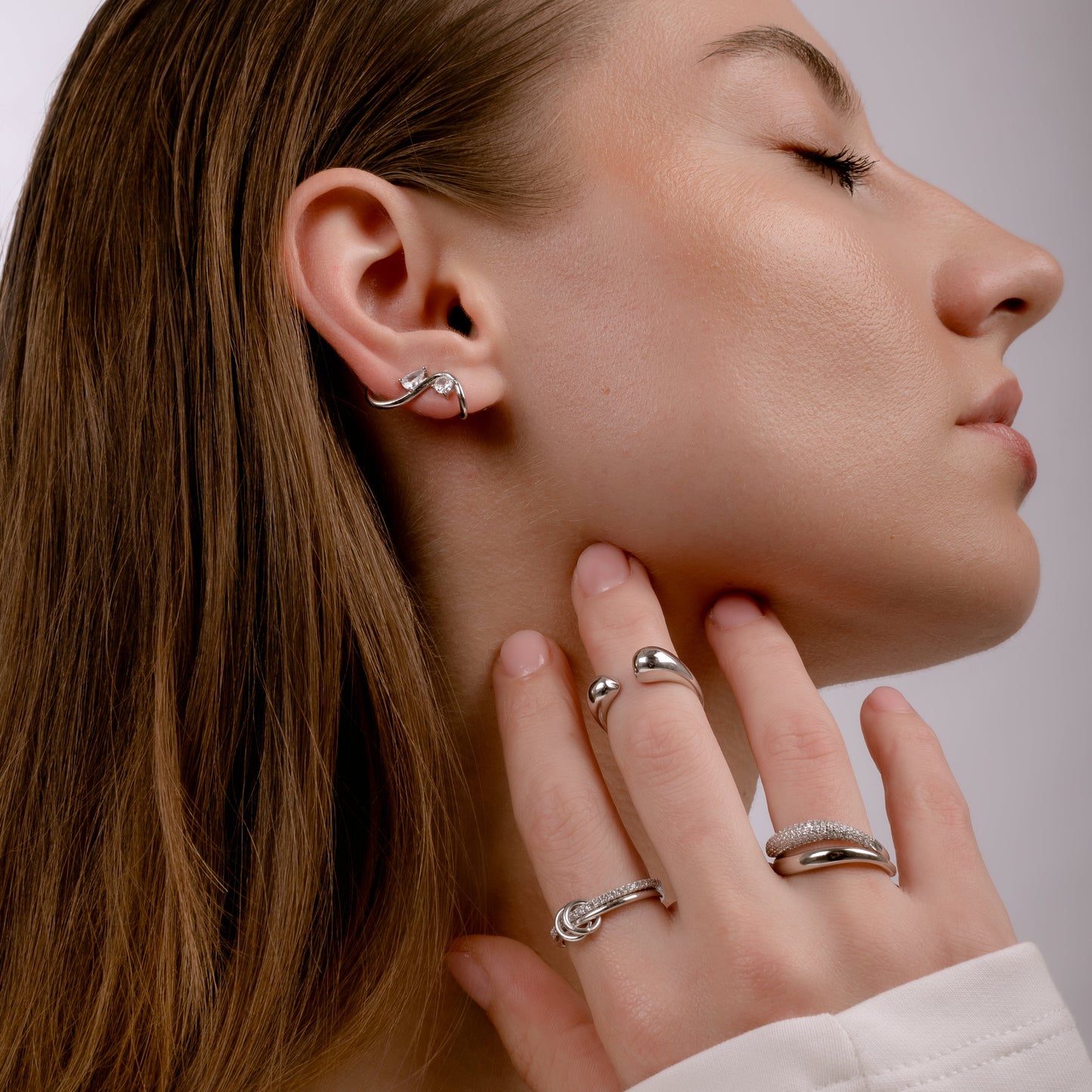 LATTE LAYER STACKABLE SILVER RING