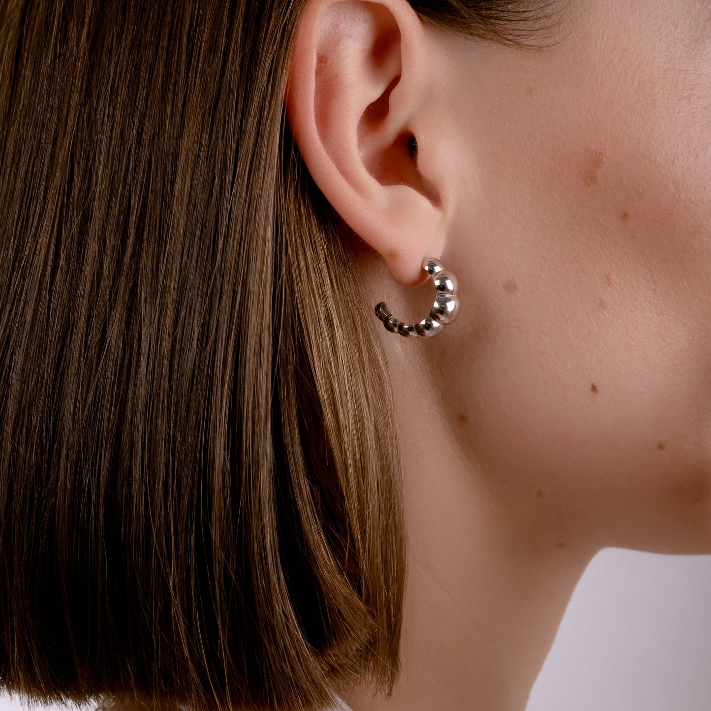 GRANDE CROISSANT SILVER EARRINGS