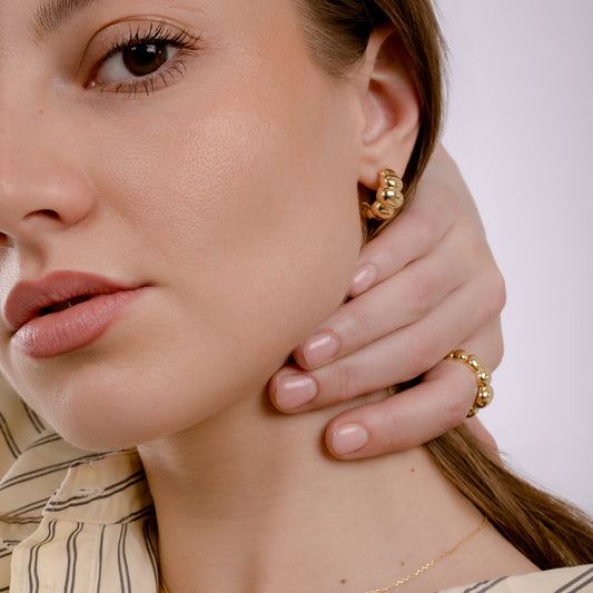 GRANDE CROISSANT GOLD PLATED EARRINGS