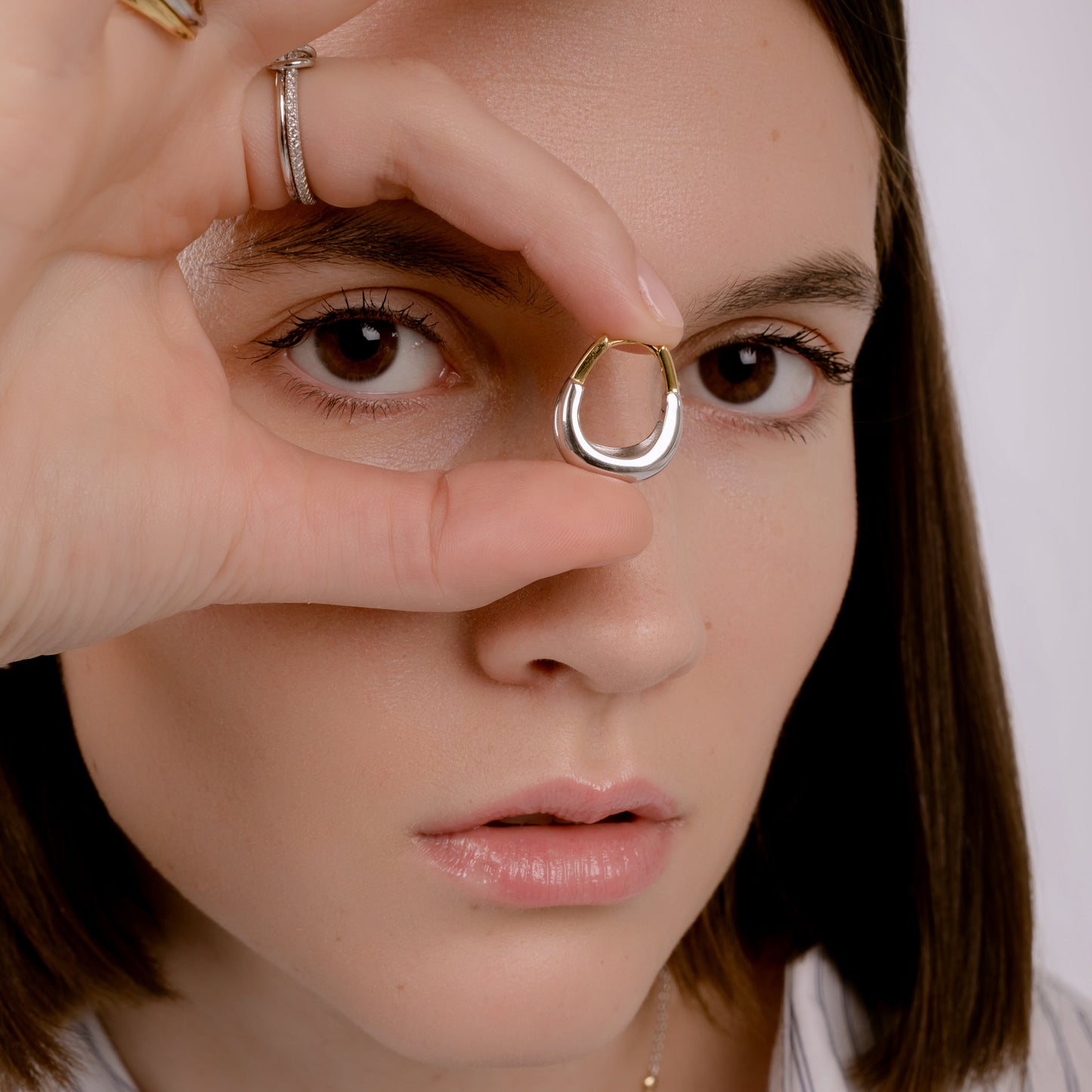 MOKA STATEMENT MIXED METALS EARRINGS