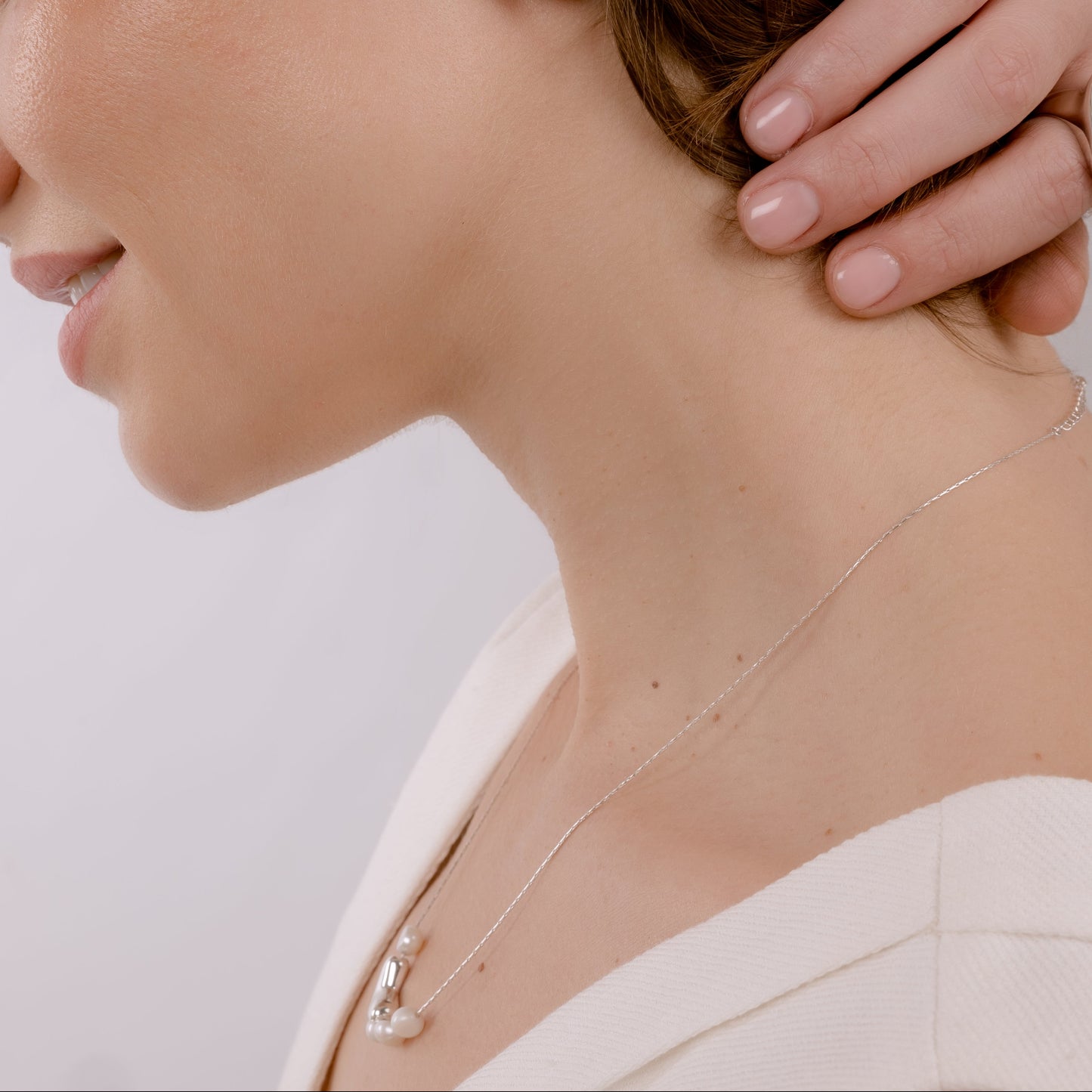 LOVE LATTE PEARL SILVER NECKLACE