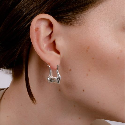 MELTING COOKIE SILVER EARRINGS Argint 925- Flat&White