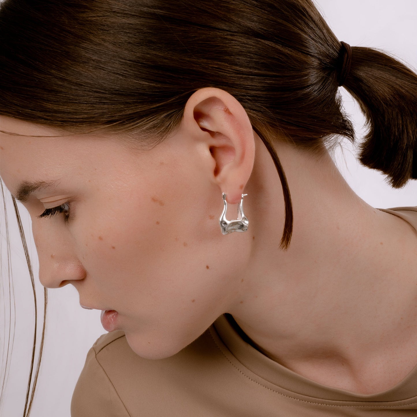 MELTING COOKIE SILVER EARRINGS