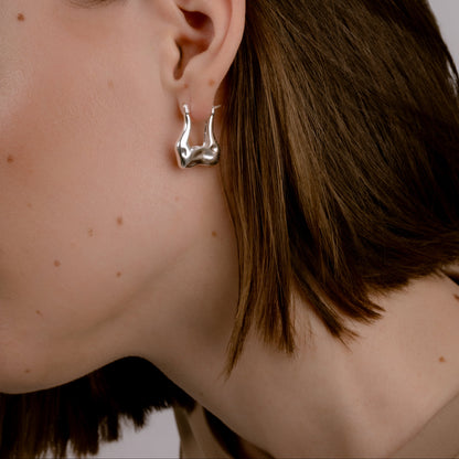 MELTING COOKIE SILVER EARRINGS