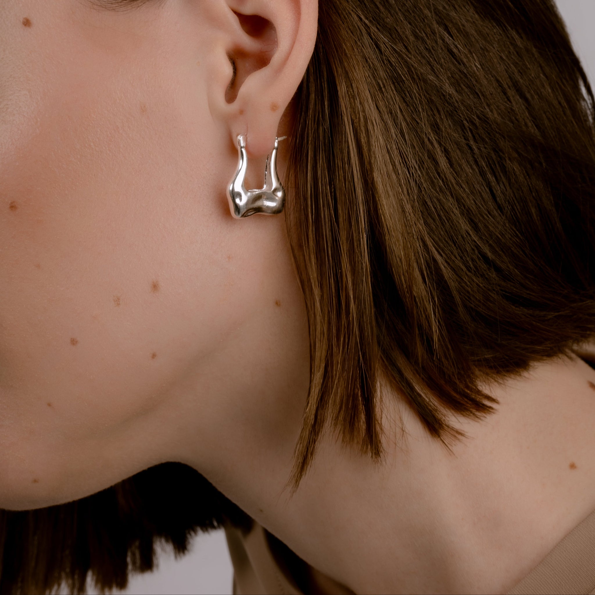 MELTING COOKIE SILVER EARRINGS