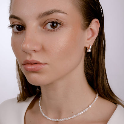 BALLERINA CAPUCCINA PEARL SILVER EARRINGS