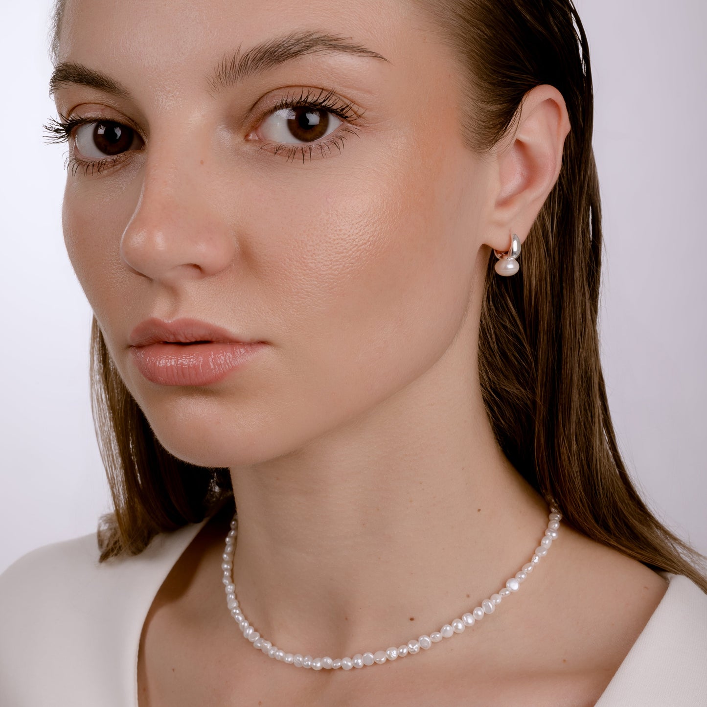 CREMA PEARL GOLD PLATED NECKLACE