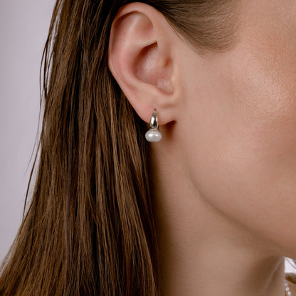 BALLERINA CAPUCCINA PEARL SILVER EARRINGS