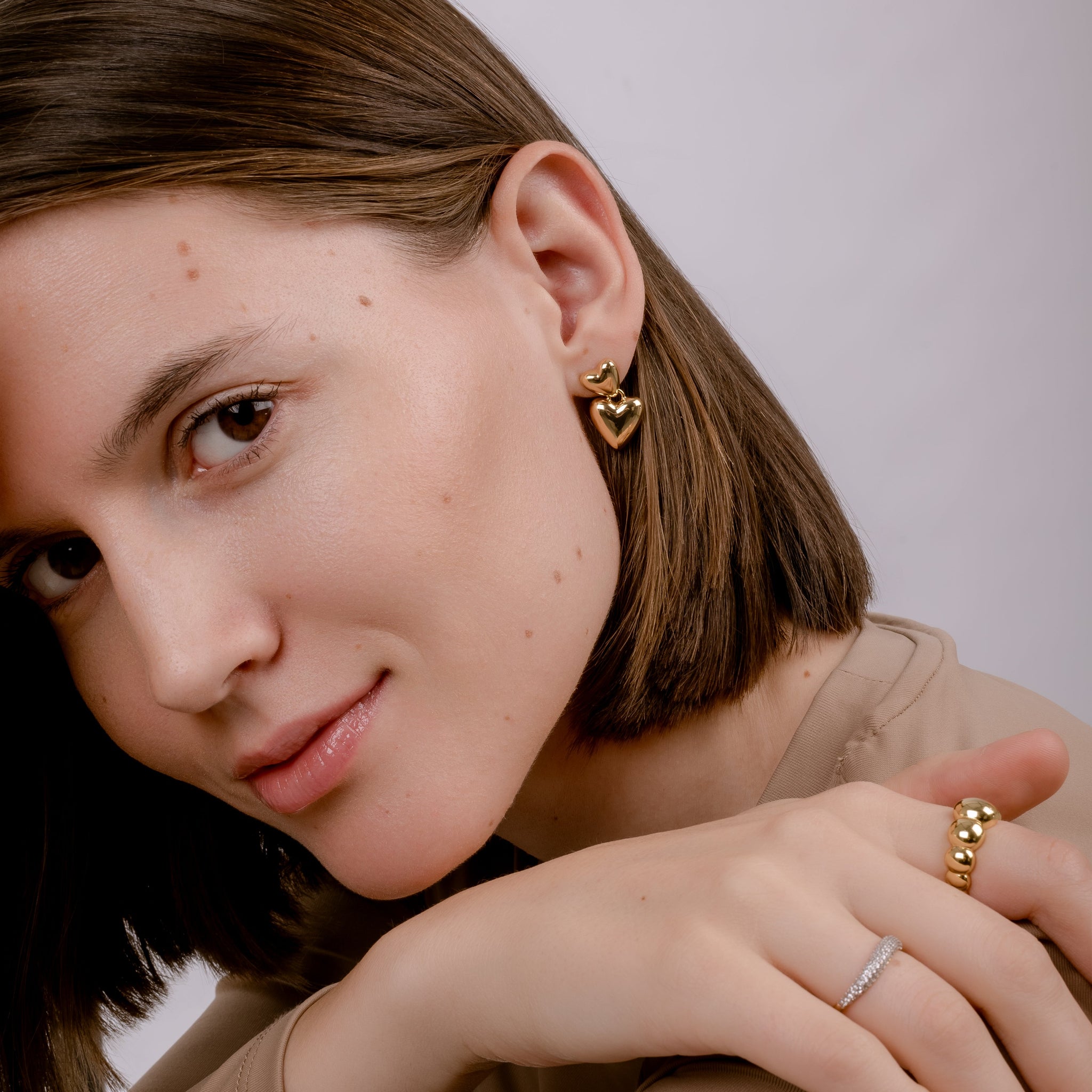 BIG LOVE GOLD PLATED EARRINGS