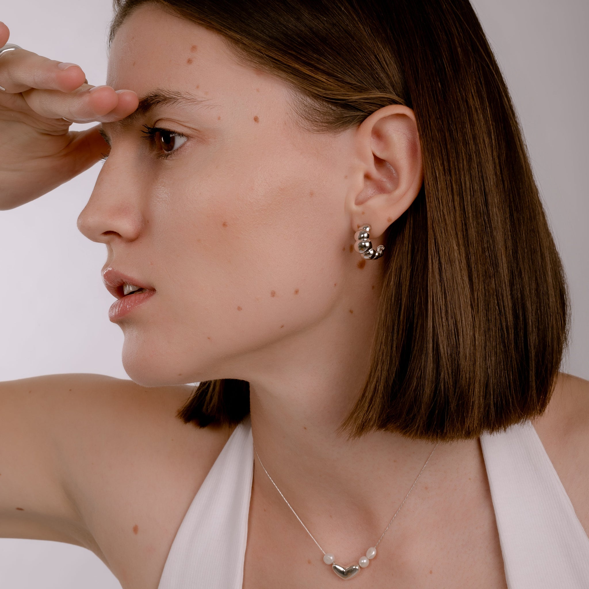 GRANDE CROISSANT SILVER EARRINGS