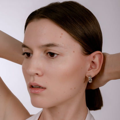 GRANDE CROISSANT SILVER EARRINGS