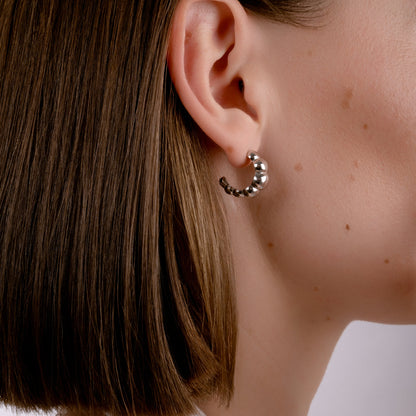 GRANDE CROISSANT SILVER EARRINGS