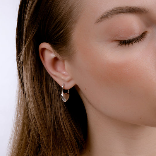 FOREVER HOOP SILVER EARRINGS Argint 925- Flat&White