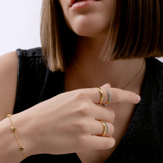 COFFEE BREAK GOLD PLATED BRACELET Argint 925- Flat&White