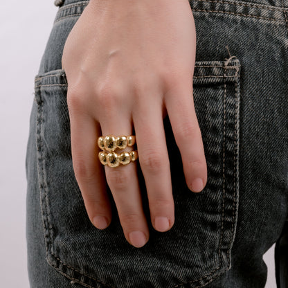 GRANDE CROISSANT GOLD STATEMENT RING