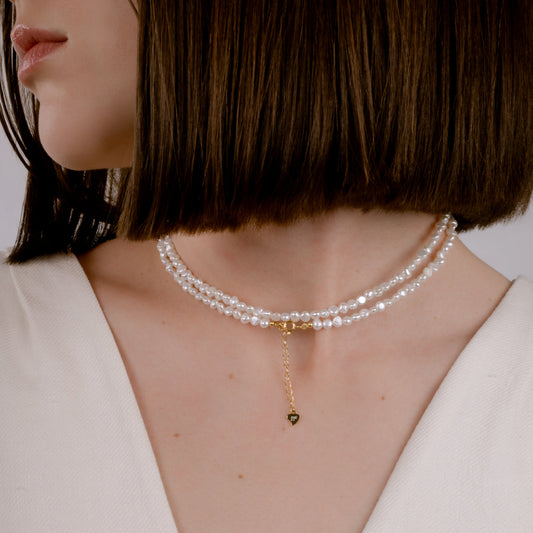 CREMA BAROQUE PEARL GOLD PLATED NECKLACE