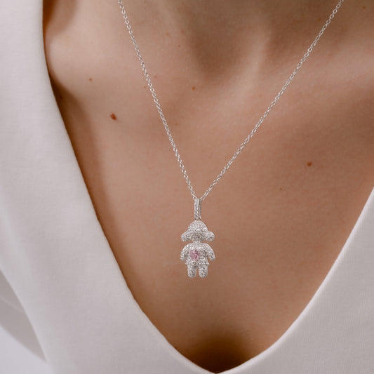 GIRL MOM GEM PENDANT NECKLACE