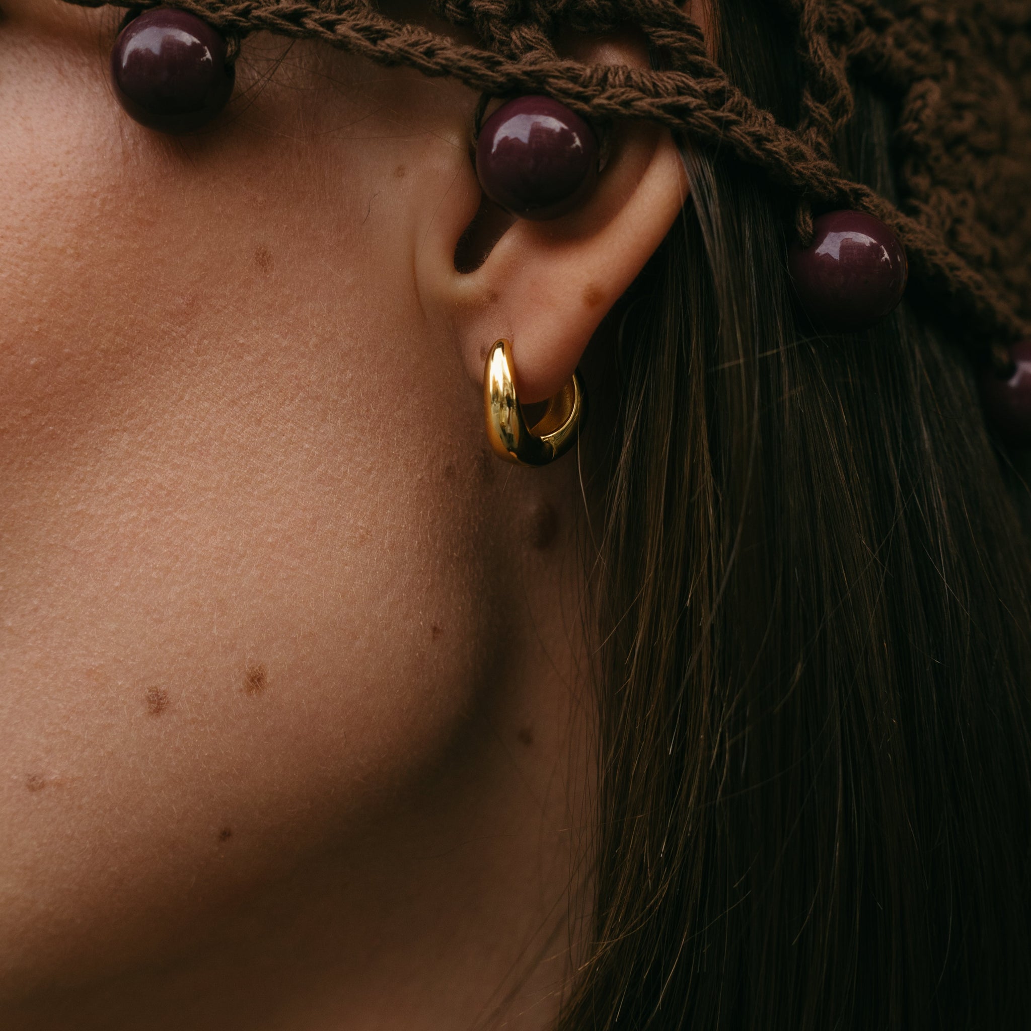 HEIRLOOM WAVY HOOP GOLD PLATED EARRINGS