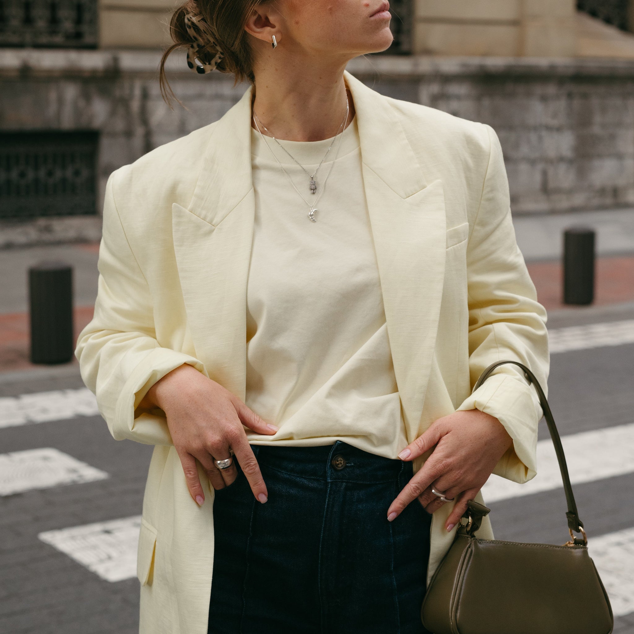 SUGAR CUBE HOOP SILVER EARRINGS