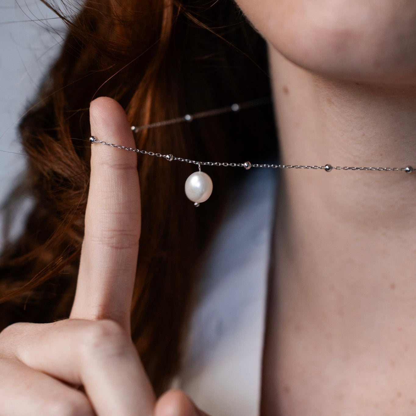 COLIER SILVER TIMELESS PEARL 