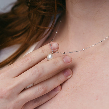 COLIER SILVER TIMELESS PEARL 
