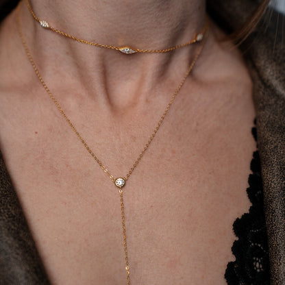 COLIER GOLD LEAFY CU ZIRCONIA