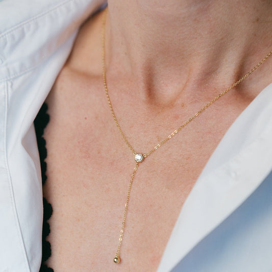 COFFEE DROP GOLD NECKLACE Argint 925- Flat&White