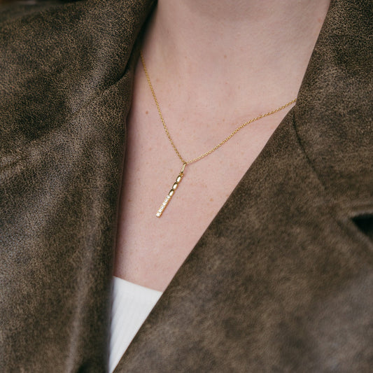 ARABICA GOLD ELONGATED PENDANT NECKLACE Argint 925- Flat&White