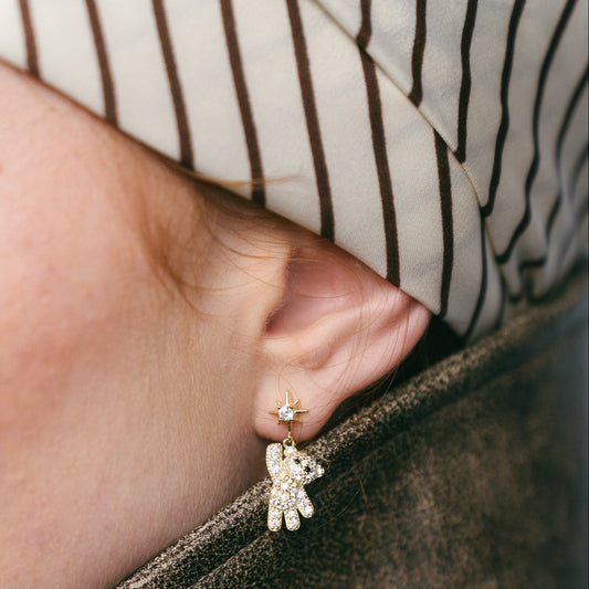 BABYCCINO GEM GOLD EARRINGS Argint 925- Flat&White