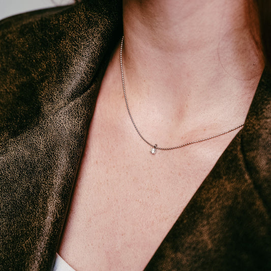 SIMPLICITY SILVER GEM PENDANT NECKLACE Argint 925- Flat&White