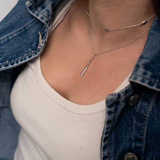 ARABICA SILVER ELONGATED PENDANT NECKLACE Argint 925- Flat&White