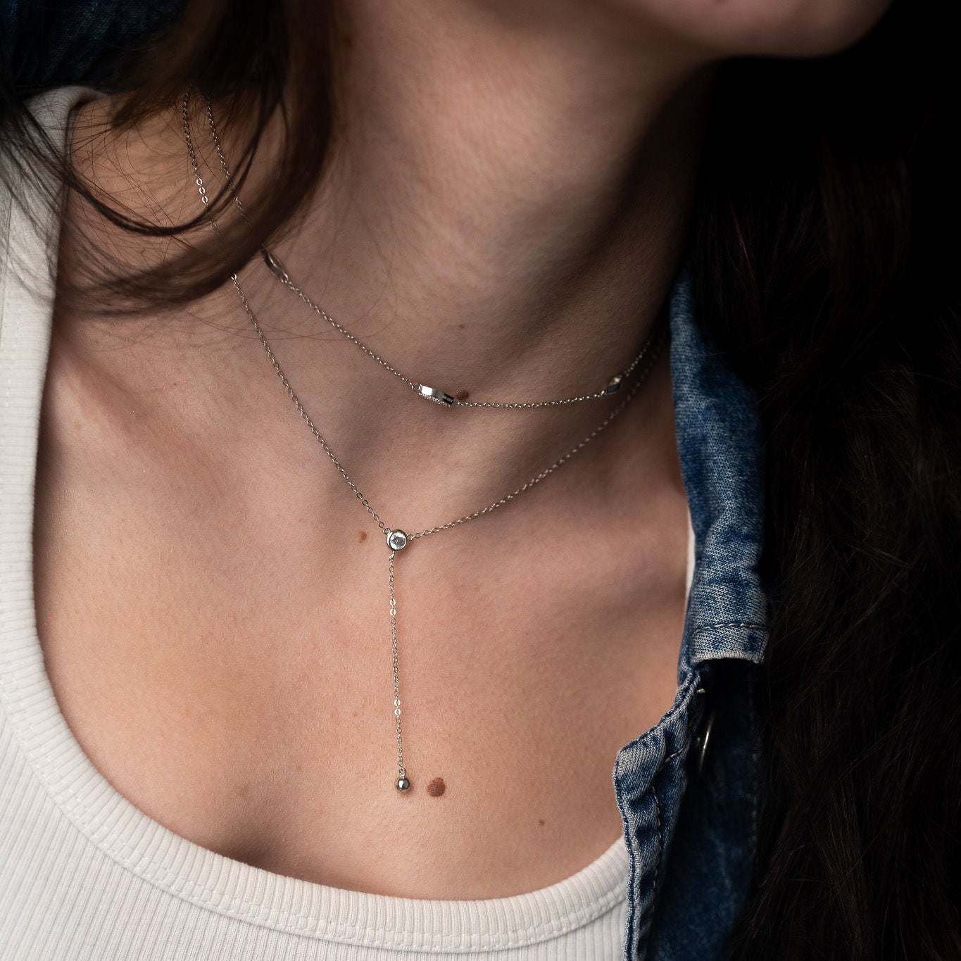 COFFEE DROP SILVER NECKLACE
