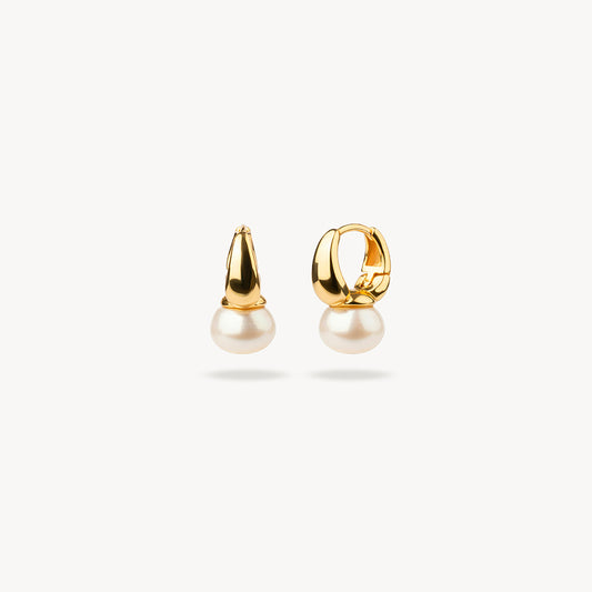 BALLERINA CAPUCCINA PEARL GOLD PLATED EARRINGS