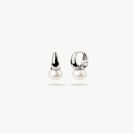 BALLERINA CAPUCCINA PEARL SILVER EARRINGS