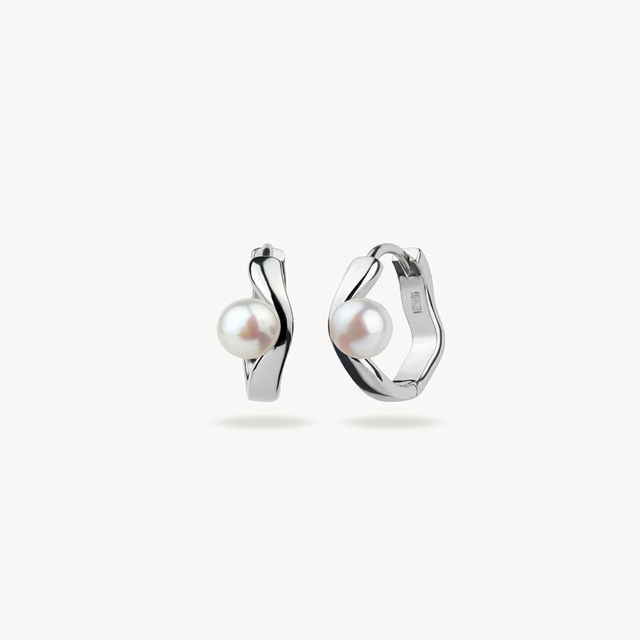 CREMA PEARL HOOP EARRINGS