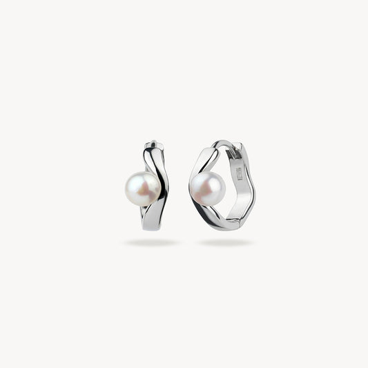 CREMA PEARL HOOP EARRINGS