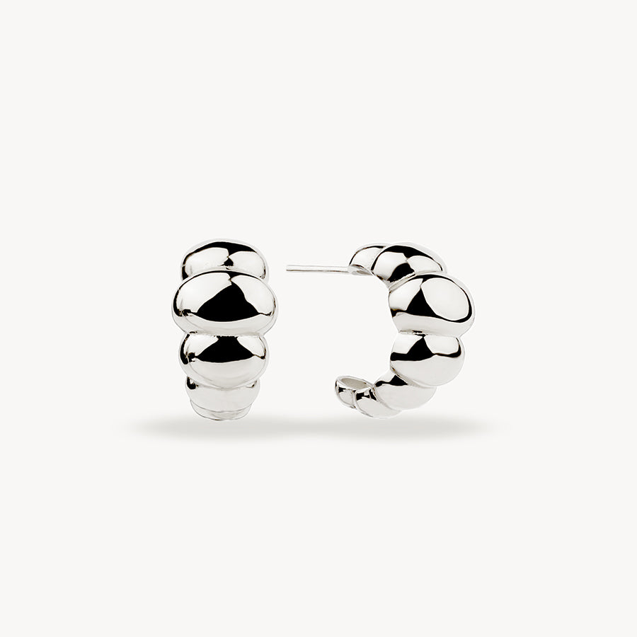GRANDE CROISSANT SILVER EARRINGS