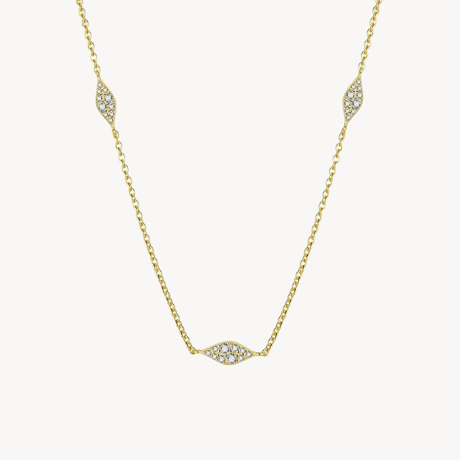 COLIER GOLD LEAFY CU ZIRCONIA