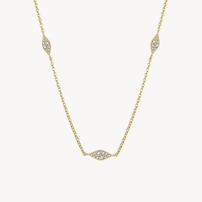 COLIER GOLD LEAFY CU ZIRCONIA