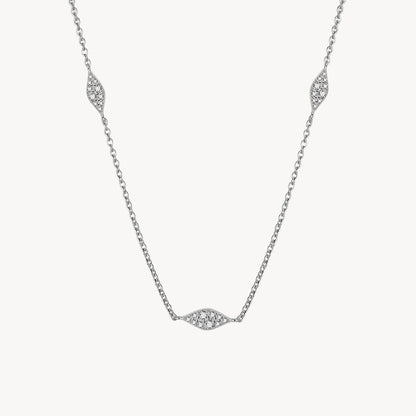 COLIER SILVER LEAFY CU ZIRCONIA