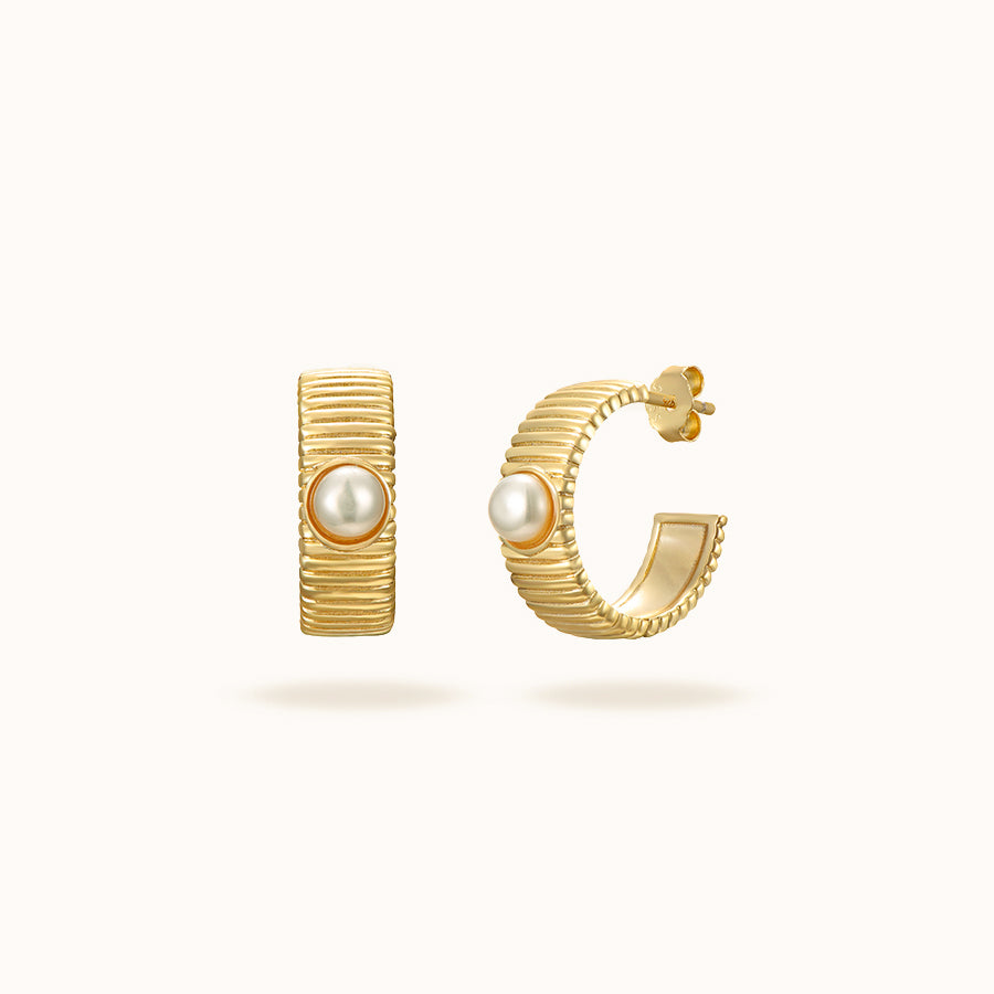 CERCEI CU PERLA GOLD MACCHIATO 