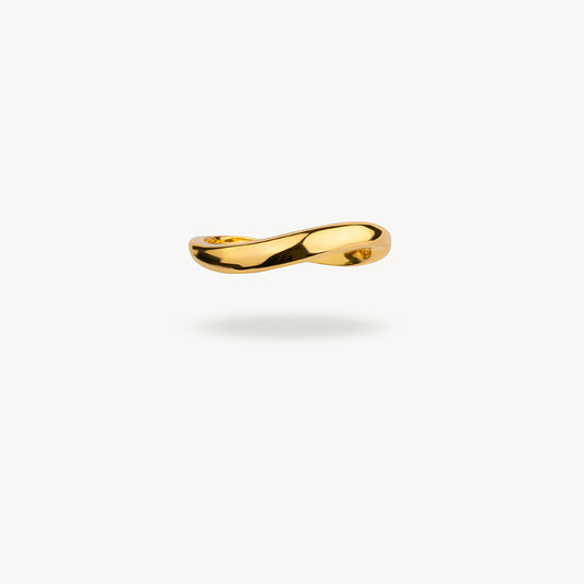 LATTE LAYER STACKABLE GOLD PLATED RING Argint 925- Flat&White