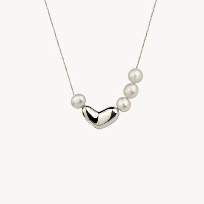 LOVE LATTE PEARL SILVER NECKLACE
