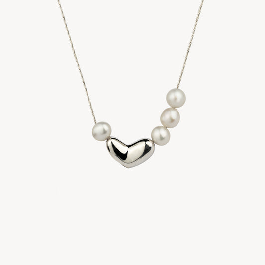 LOVE LATTE PEARL SILVER NECKLACE