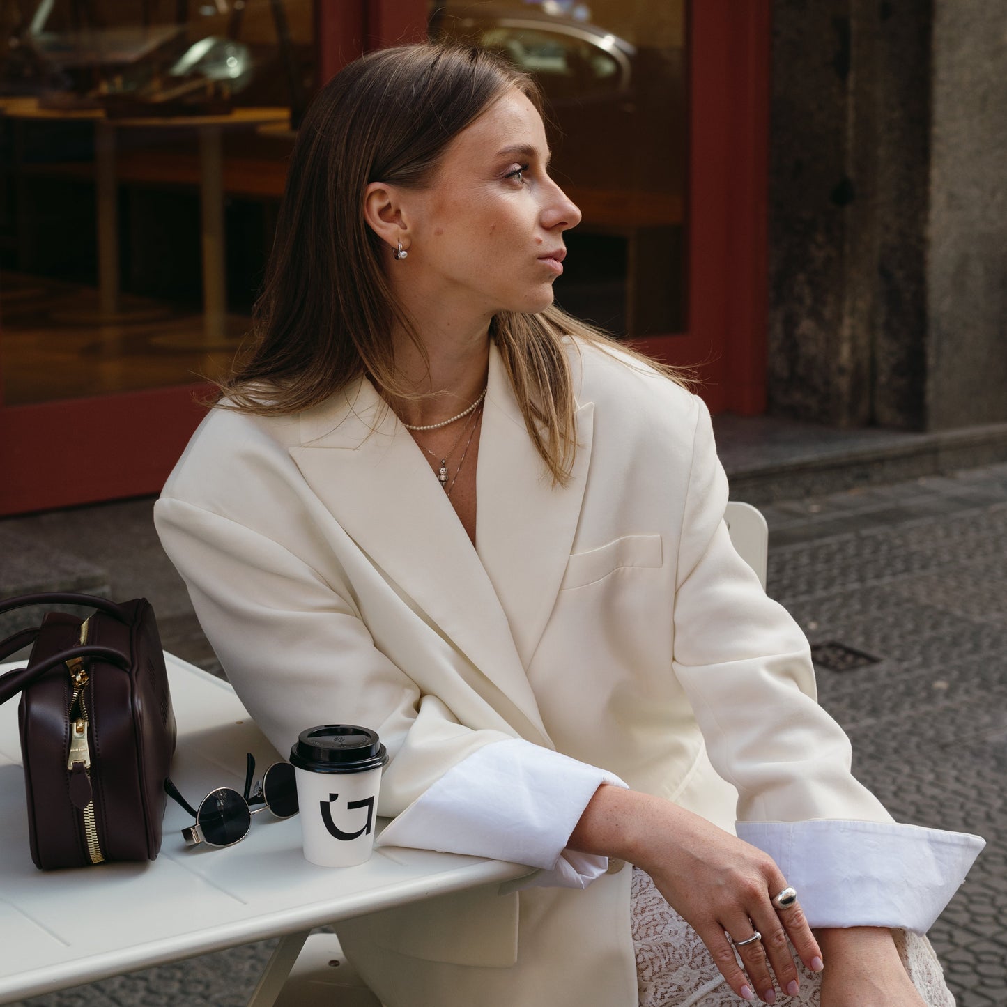 CREMA PEARL HOOP EARRINGS