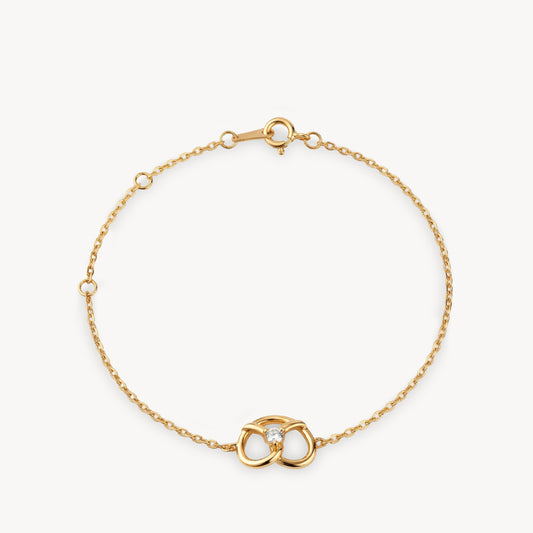 SALTY PRETZEL GOLD PLATED BRACELET