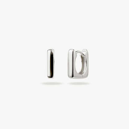 SUGAR CUBE HOOP SILVER EARRINGS